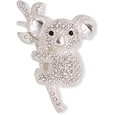 Lovely Rhinestone Koala Brooch Pin for Women Girls Silver Plated Fashion Crystals Cluster Animal Brooches Lapel Pins Delicate Suit Collar Dress Accessories Theme Party Jewelry for Lover