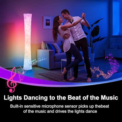 WORLD WIN Floor Lamp, 61'' Smart RGB LED Corner Lamp with Music Sync and 16 Million DIY Colors, 3 Color Temperature, APP & Remote Control, Color Changing Standing Floor Lamp for Bedroom Living Room