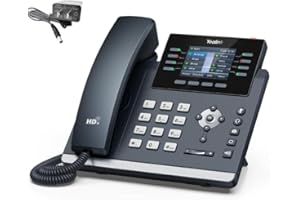 IP PHONE MARKET Yealink SIP-T44W-PSU – 1301213 - WI-Fi IP Phone - Power Adapter Included -12 VoIP Accounts. 2.8-Inch Color Display. Dual-Port Gigabit Ethernet, PoE