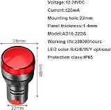 Gebelit 12pc LED Panel Indicator Light AC/DC 12-24V Signal Lamp Red Yellow Blue view 6