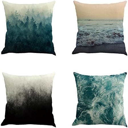 Chaowei 4-Pack Sofa Home Decor Design Throw Pillow Case Cushion Covers Square 18 Inch, Case Only, NO PILLOW (style-3)
