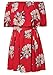 Pxmoda Women's Off Shoulder Floral Print Beach Dress Ruffle Mini Dress