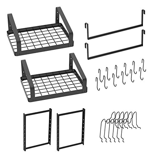 Xcosrack Pot Racks Wall Mounted Set of 2,with Towel Bar and Pots Pans