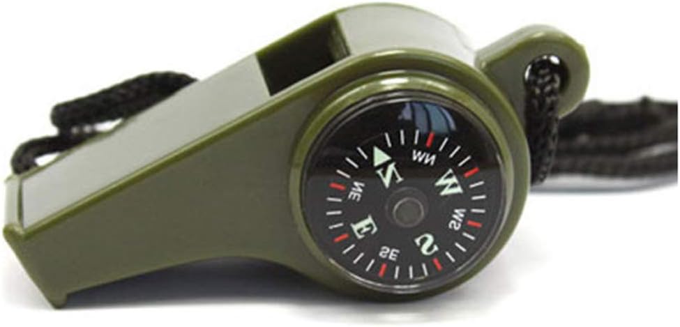 SKONHED Camping Emergency Survival Whistle Compass Thermometer Hiking 3 in1 for Outdoor Camping 1PC