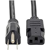 Tripp Lite P007-006 Heavy Duty Computer Power Cord, 15A, 14AWG (NEMA 5-15P to IEC-320-C13), 6-ft Black