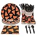 144 Pieces Pizza Party Supplies Pack Decorations, Dinnerware Set with Plates, Napkins, Cups, and Cutlery (Serves 24)