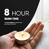 FERRIS 8-Hour Premium Tea Light Candles 100 Pack Unscented Paraffin Wicks view 4