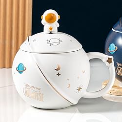 HwaGui - Cute Astronaut Mug With Lid And