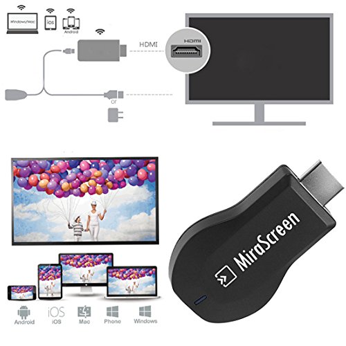 Eloiro Wireless Mini Display Receiver, 1080P V-linker HDMI Wifi Adapter Dongle TV Monitor Projector Screen Share Supports Miracast DLNA Airplay for IOS Apple iPhone iPad Android Smartphone Windows Mac