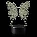 3D Illusion Butterfly Night Light Lamp with 7 Color Change, Touch Base, Power by AA Batteries
