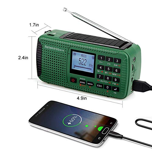 TIVDIO HR11S Emergency Radio with AM FM Shortwave Radio Camping Dynamo