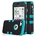 ULAK iPhone 5C Case, Shockproof Soft Silicone Rubber Hard Plastic Hybrid Heavy Duty Protection Kidproof High Impact Case Cover for Apple iPhone 5C-Black/Blue