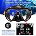 Supertrip Snorkel Set Adults-Anti-Fog Film Scuba Snorkeling Diving Mask Impact Resistant Temperred Glass|Dry Top Snorkel,2 Mouthpieces 1 Waterproof Case Included Black
