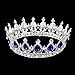 Ulike2 King/queen Crown Red Ruby Stone Sapphire Tiaras Gold/silver Plated Hair Jewelry (Blue)