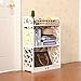 D-Line Wood and Plastic Bookcase Bookshelf Storage Shelf, White, Set of 2
