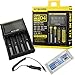 NiteCore NiteCore-D4+CAR-Adapter Bundle Nitecore D4 Charger with Integrated LCD Panel Clearly Displays for Li-Ion Ni-MH Ni-Cd Batteries with Bonus Car Adapter