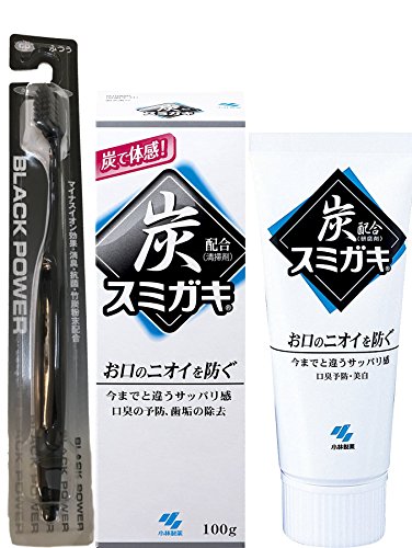 Bamboo charcoal black toothbrush and charcoal toothpast…