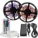 eTopxizu 32.8Ft /10M DC 12V Flexible 5050 RGB LED Strip Light With 44key LED Controller and 12V5A Power Adapter Non-waterproof for Indoor Decoration Novelty