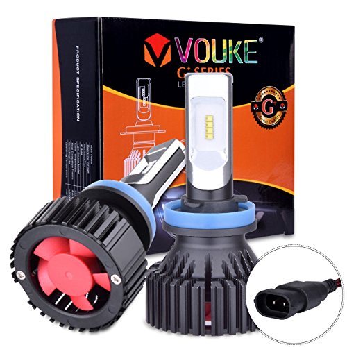 G+ H11 H8 H9 Low beam headlamp Fog Driving Light 8000 Lumens With Extremely Bright Phi ZES AEC Chips All-in-One LED Headlight Conversion Kit Halogen Head light Replacement 6500K White-1 Yr Warranty