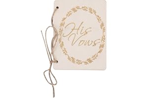 2pcs Wedding Vow Booklets, Blank Paper Oath Book with Hemp Rope, for Wedding Ceremony Party Decoration Accessory (Style1 (Woo