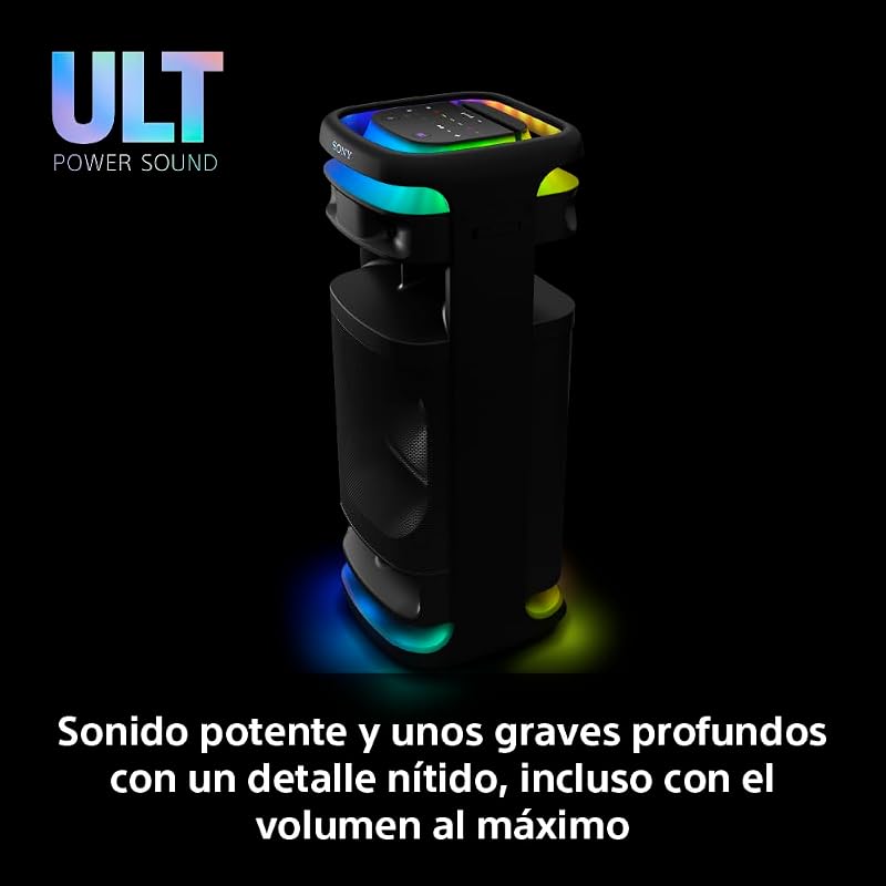 ULT TOWER 10, Altavoz bluetooth para fiestas con ULT POWER SOUND y Deep Bass, altavoces X-Balanced, iluminación LED 360, funciones para fiestas, micrófono inalámbrico, portátil, ruedas giratorias