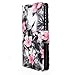 LG G4 Case - Cellularvilla Pu Leather Wallet Flip Open Pocket Credit/id Card Slots/holder & Wrist Strap Case Cover for LG G4 (Black Pink Flower)