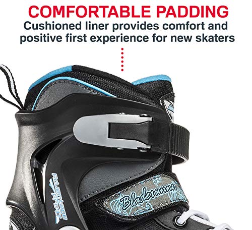 Bladerunner by Rollerblade Advantage Pro XT Women's Adult Fitness Inline Skate, Black and Light Blue, Inline Skates (Certified Refurbished)