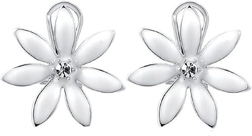 Roxi Elegante Pour Femme Plaque Platine Cristaux Blanc 7 Petales Fleur Boucles D Oreilles Clous A Clipser Amazon Fr Bijoux