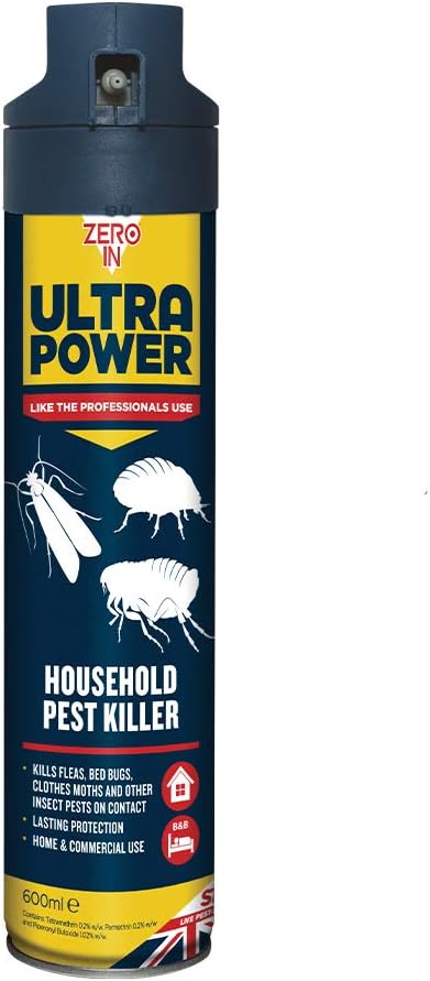 Zero In ZER558 600 ml Ultra Power Household Pest Killer (Controls Fleas, Bed Bugs and Clothing Moths, Professional Strength), Blue - Image 4