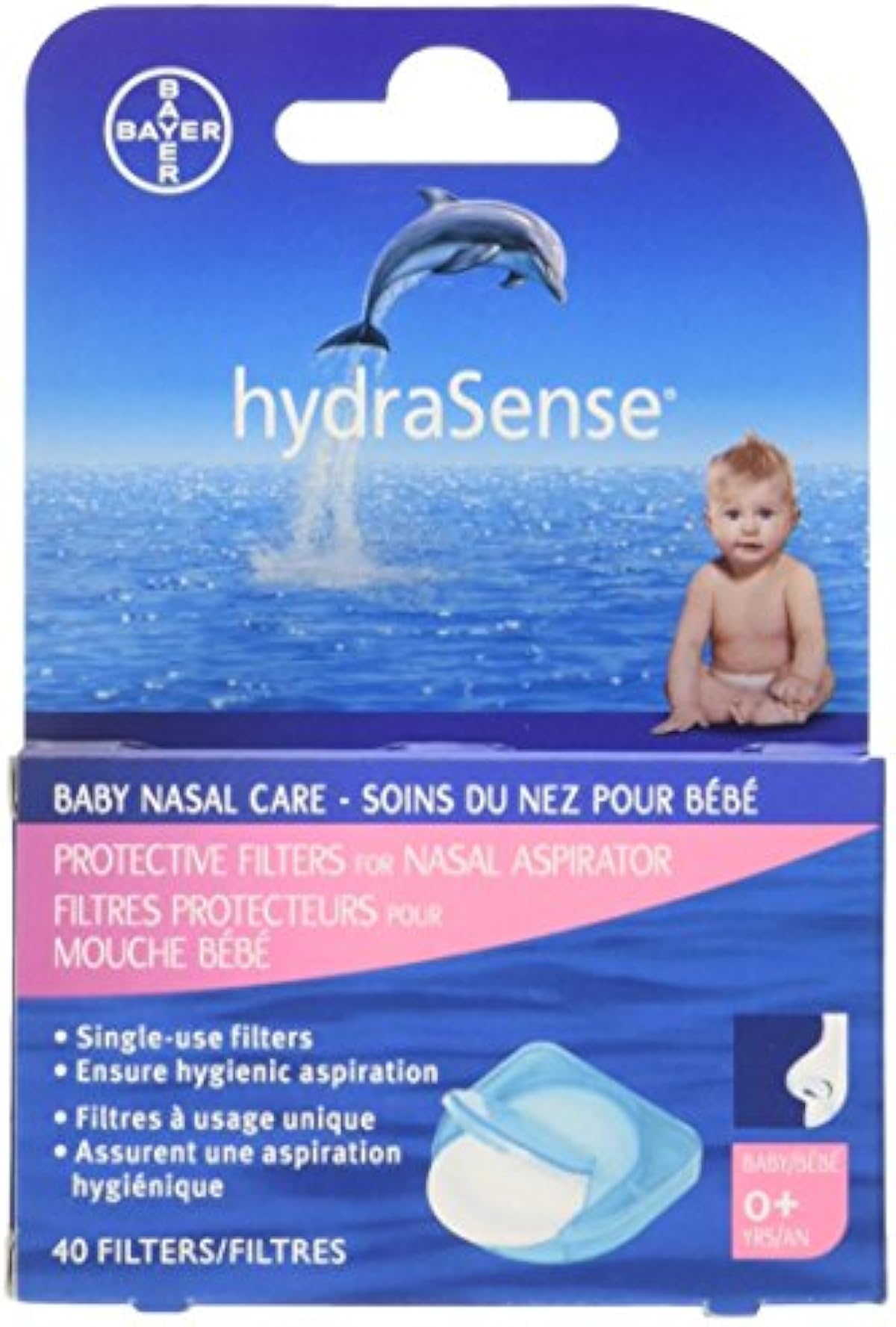 Hydrasense Protective Filters For Nasal Aspirator Baby Nasal Care Single Use 40 Count Kanadian Best Inc