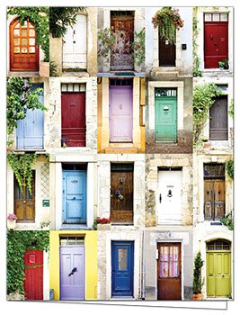 72 Note Cards - Display of Doors - 6 Designs - Blank Cards - Off-White Ivory Envelopes Included