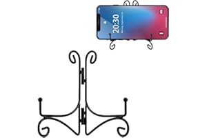 SVENJBB Black Iron Plate Stand, 4 Inch Plate Holder for Display, Small Metal Plate Display Stands for Cookbook, Picture Frame, Photo, Decorative Plates (4 Inch, 1 Pack)