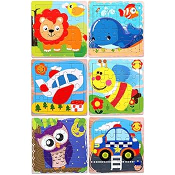 Puzzles Toys For Kids For Age 3 5 16 Pieces Vibrant Wooden Animals Vehicle Kids Educational Puzzles For Toddlers Set Of 6 Preschool Puzzle Autism