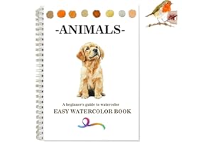 BAELEEGA Watercolor Workbooks Coloring Book Beginner Friendly Painting Kit Easy Nature Scenes Paint Set Art Crafts for Creative Exploration Gift for Adults Teens (Animals, Without Palette)