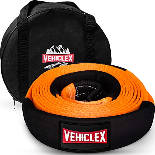Vehiclex Recovery Tow Strap 3" x 20' - 33000lbs - Heavy Duty Off-Road Snatch Strap, High Visibility Industrial Webbing, Reinforced Loops, Protective Sleeves - Truck Towing Accessory, Bonus Storage Bag - Thumbnail 6