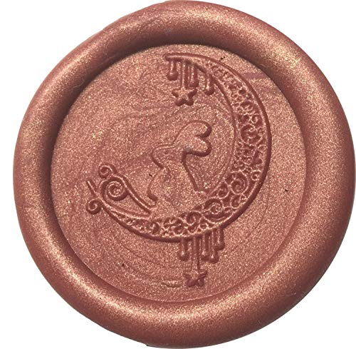 Bunny Rabbit Inside Mandala Moon with Stars 1.2" Diameter Deluxe Wax Seal Stamp by Seasons Creations