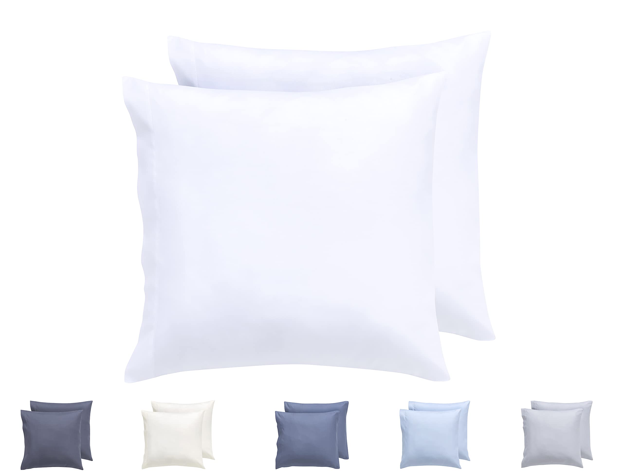 Todocama 2 Pack Microfiber Extra Soft Hypoallergenic Pillow Covers Set of 2 45x45cm White