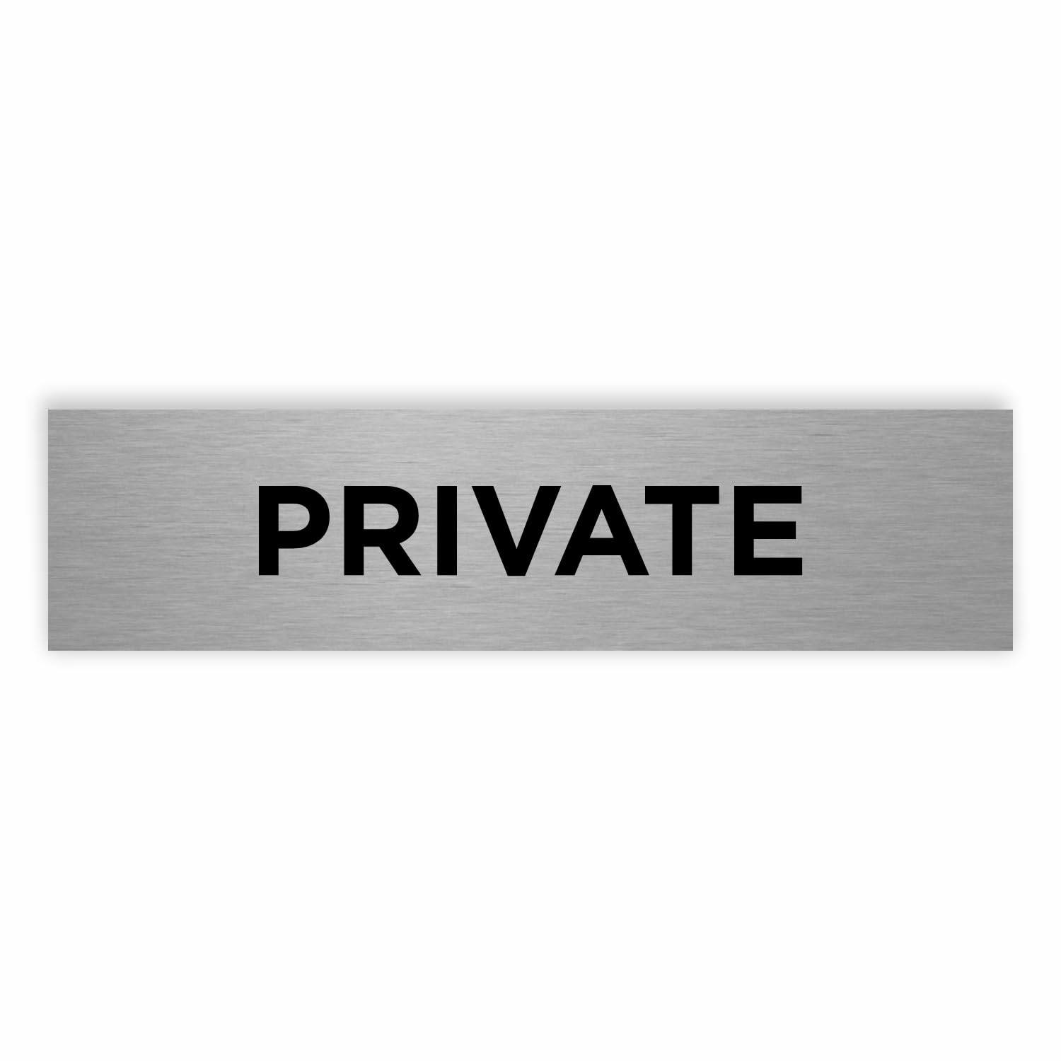 Slimline Aluminium Private Sign from ViroDisplay® – Brushed Silver 200 x 50mm – Durable Printed Surface – Self-Adhesive Fixing — image 1