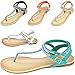 Alpine Swiss Womens Slingback T-Strap Rhinestone Ankle Strap Thong Sandals