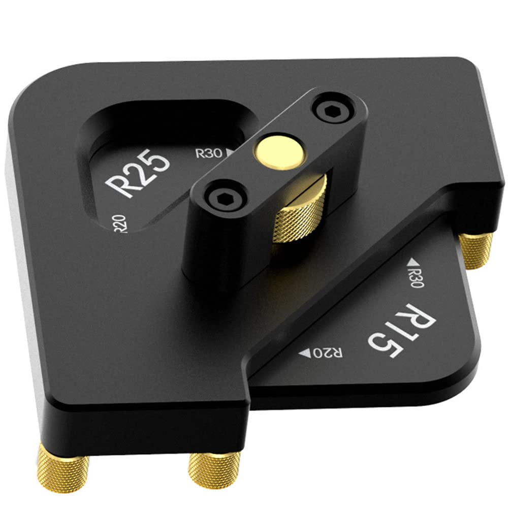 CENPEK 4-in-1 Aluminium Alloy Radius Jig Router Templates R15 R20 R25 R30, Half Round Corner Radius Quick-jig Router Table Template