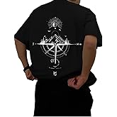 GORGLITTER Men's Drop Shoulder Graphic Tee T-Shirts Crewneck Short Sleeve Casual Summer Tops