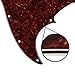 FLEOR Pack of 2pcs Tortoise Shell 4Ply JB Jazz/J Bass Pickguard Scratch Plate for Standard JB Style, 10 Hole of Red & Brown Tortoise
