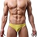 FEESHOW Men's Smooth Stretch Bikini Swimwear Underwear Swim Briefs (Yellow, XXL)