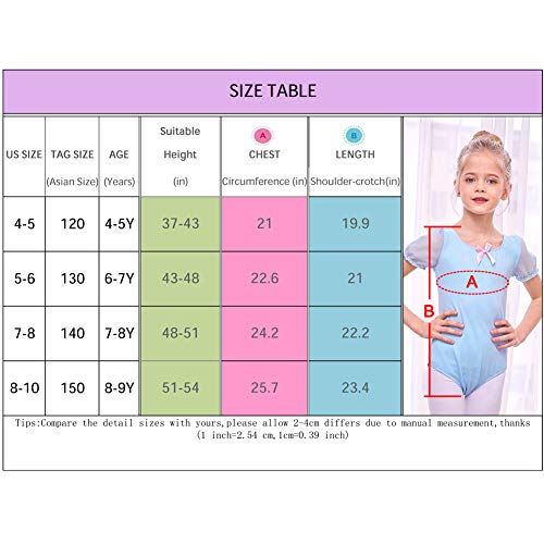 MHJY Girls Ballet Dance Leotard with Separated Skirt Kids Ballet Tutu Dress Dancewear Leotard Dress Blue - Thumbnail 7