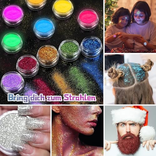 Glitter Tattoo Set Children, Temporary Glitter Tattoos Children's Set - Glitter Craft Set Girls 4 6 8 10 12 Years with 36 Colours, 182 Stencils, 215 Rhinestones, Craft Gifts for Birthday, Parties