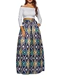 VIGVOG Women's Ethnic Plus-Size African Print Pull-on Maxi A-line Skirt (S, LC65008-9)