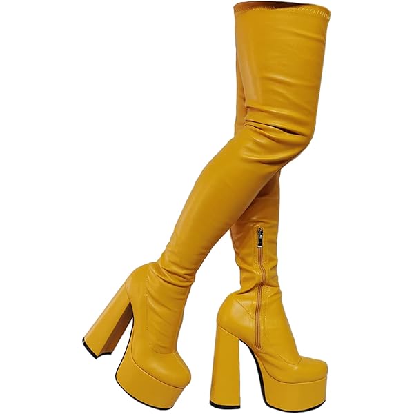 Amazon.com | Frankie Hsu Punk Platform Chunky Over The Knee
