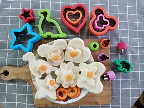 JHFY Cookie Cutter-Food Grade sandwich cut mold fruit embossing mold biscuit mold love sandwich(18-piece)