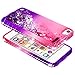 iPod Touch 7 Case, iPod Touch 5/6 Case with Premium HD Screen Protector for Girls, NageBee Glitter Sparkle Liquid Floating Durable Clear Cute Case for iPod Touch 7th/6th/5th Generation -Pink/Purple