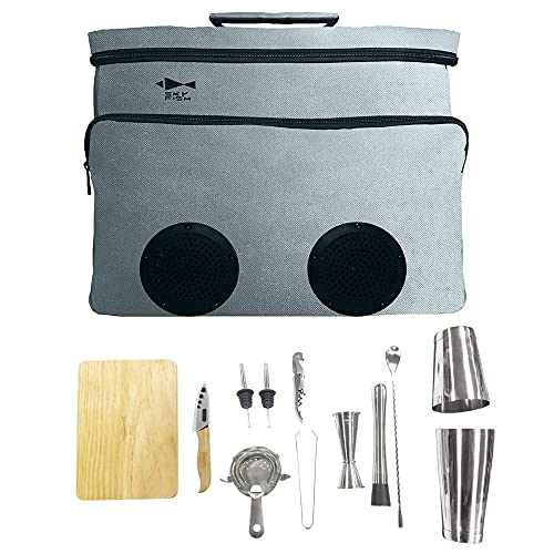 Cocktail-Reise-Set, Sky Fish, 13-teiliges Barkeeper-Set, inkl. Bar-Werkzeug und Isoliertasche für Reisen, Camping und… – Bild 5